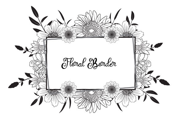 Download Hand Drawn Floral Decorative Border - Hand drawn Collection