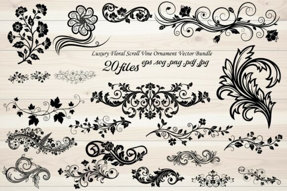 Download Luxury Floral Scroll Vine Ornament - Luxury Collection