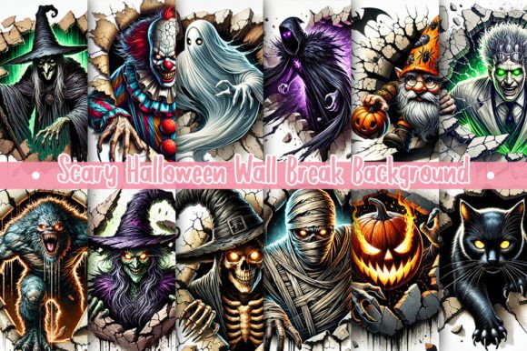 Download Scary Halloween Wall Break Background - Premium Resources
